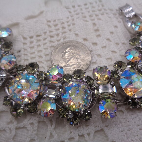 Vintage JULIANA D&E AB Headlight & Gray Rhinestone BRACELET 5 Link - Picture 3 of 5